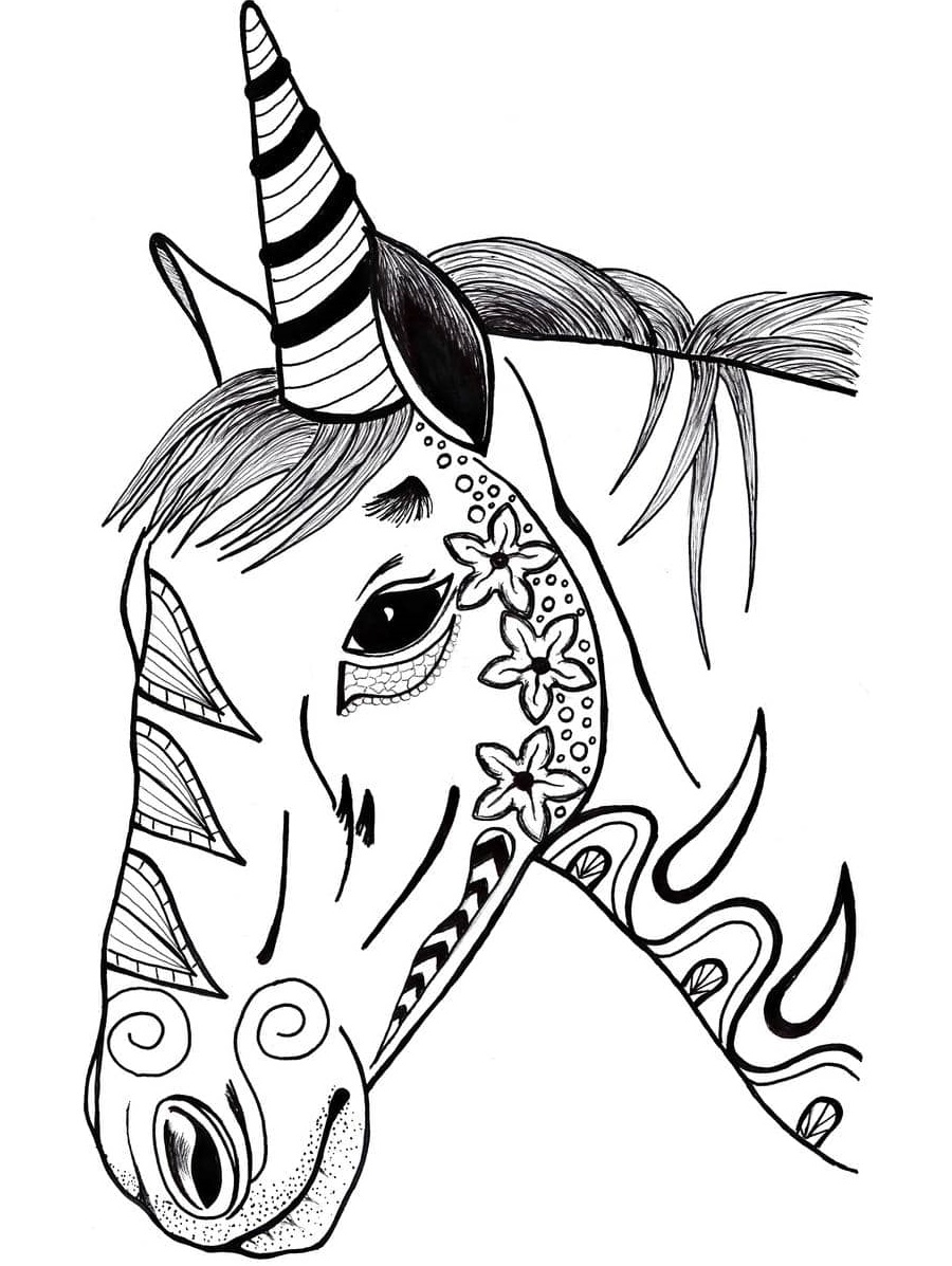 Awesome Unicorn Head Coloring Game Awesome Unicorn Head