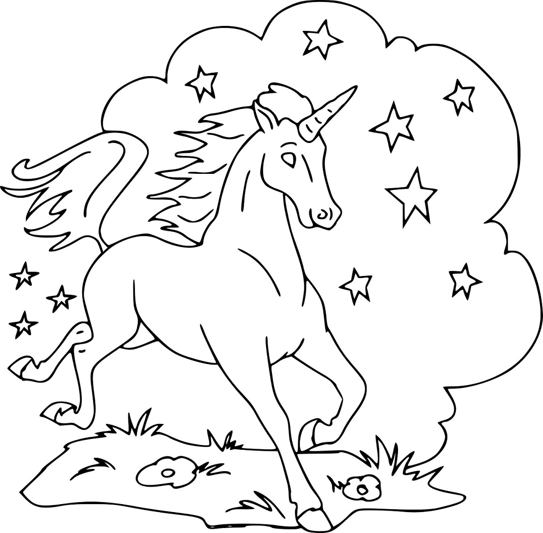 Unicorn With Star Coloring Game Unicorn With Star