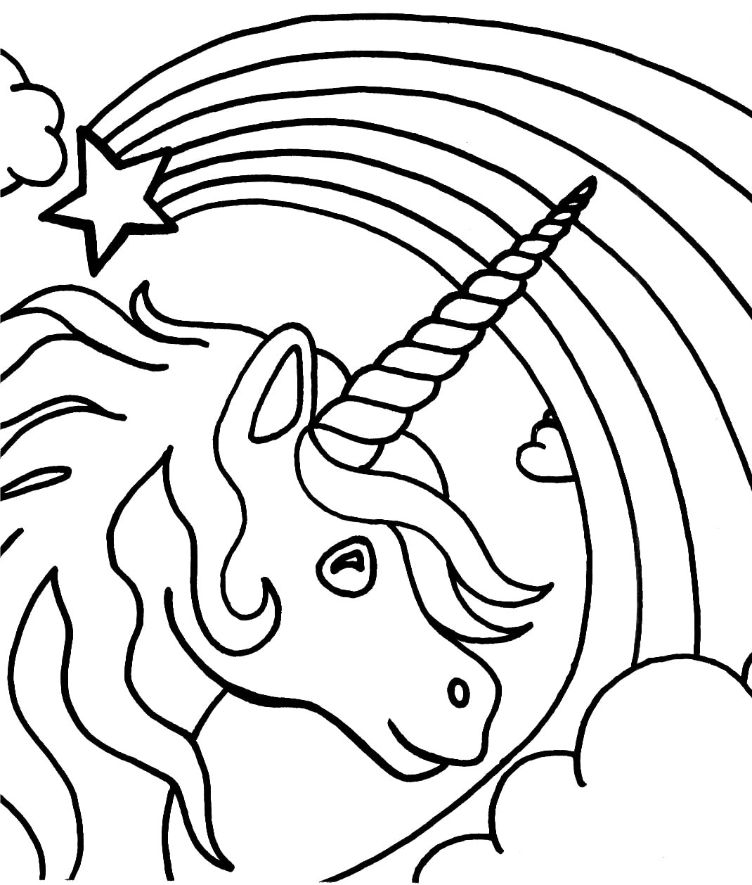 Unicorn Head With Rainbow Coloring Game Unicorn Head With Rainbow