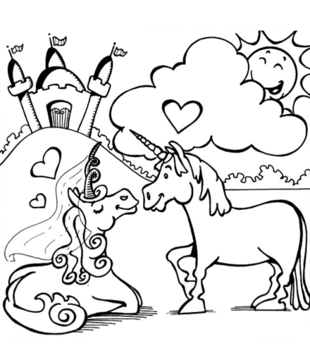 Couple Unicorn Coloring Game Couple Unicorn
