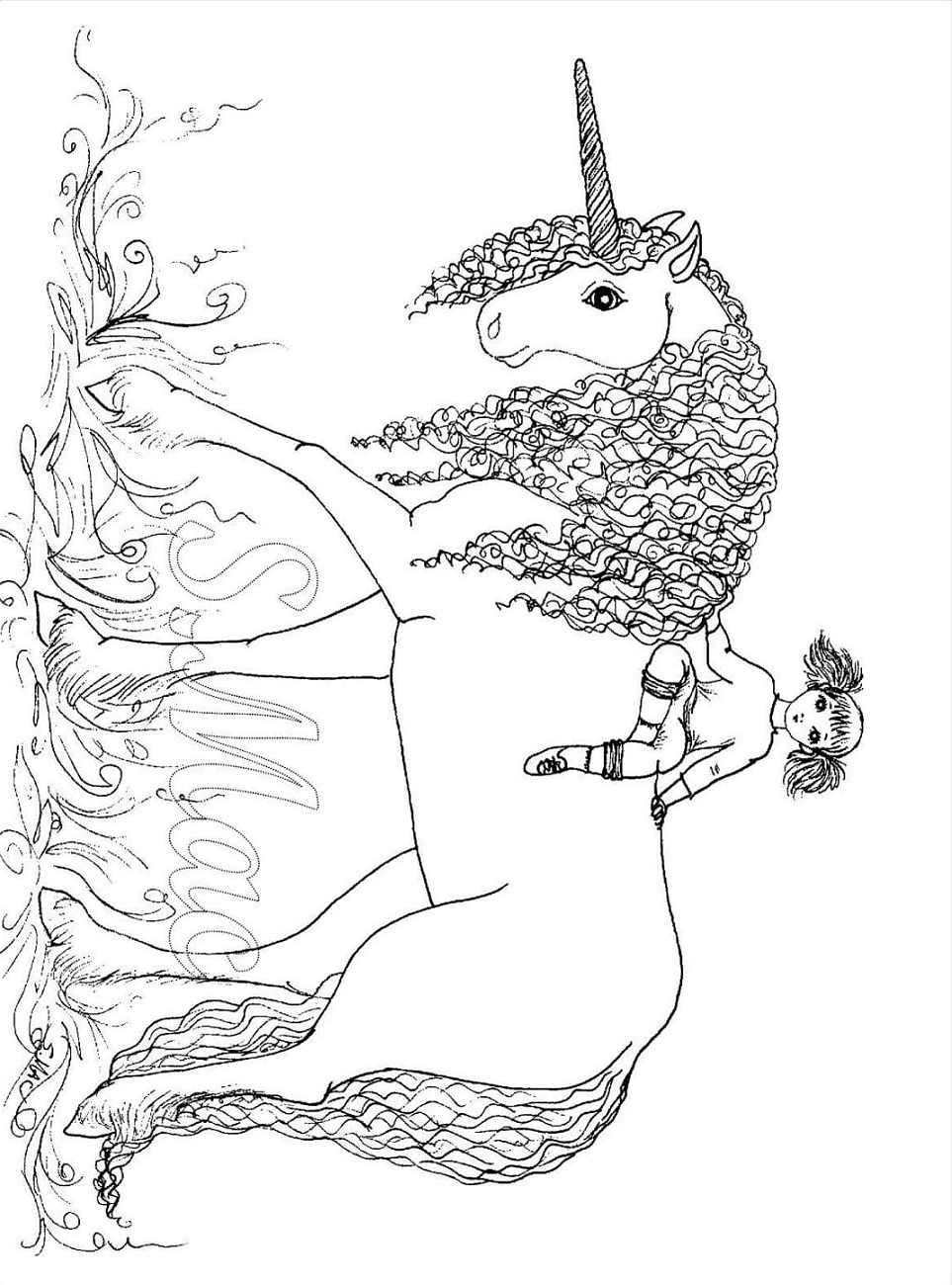 Little Girl On Unicorn Coloring Game Little Girl On Unicorn