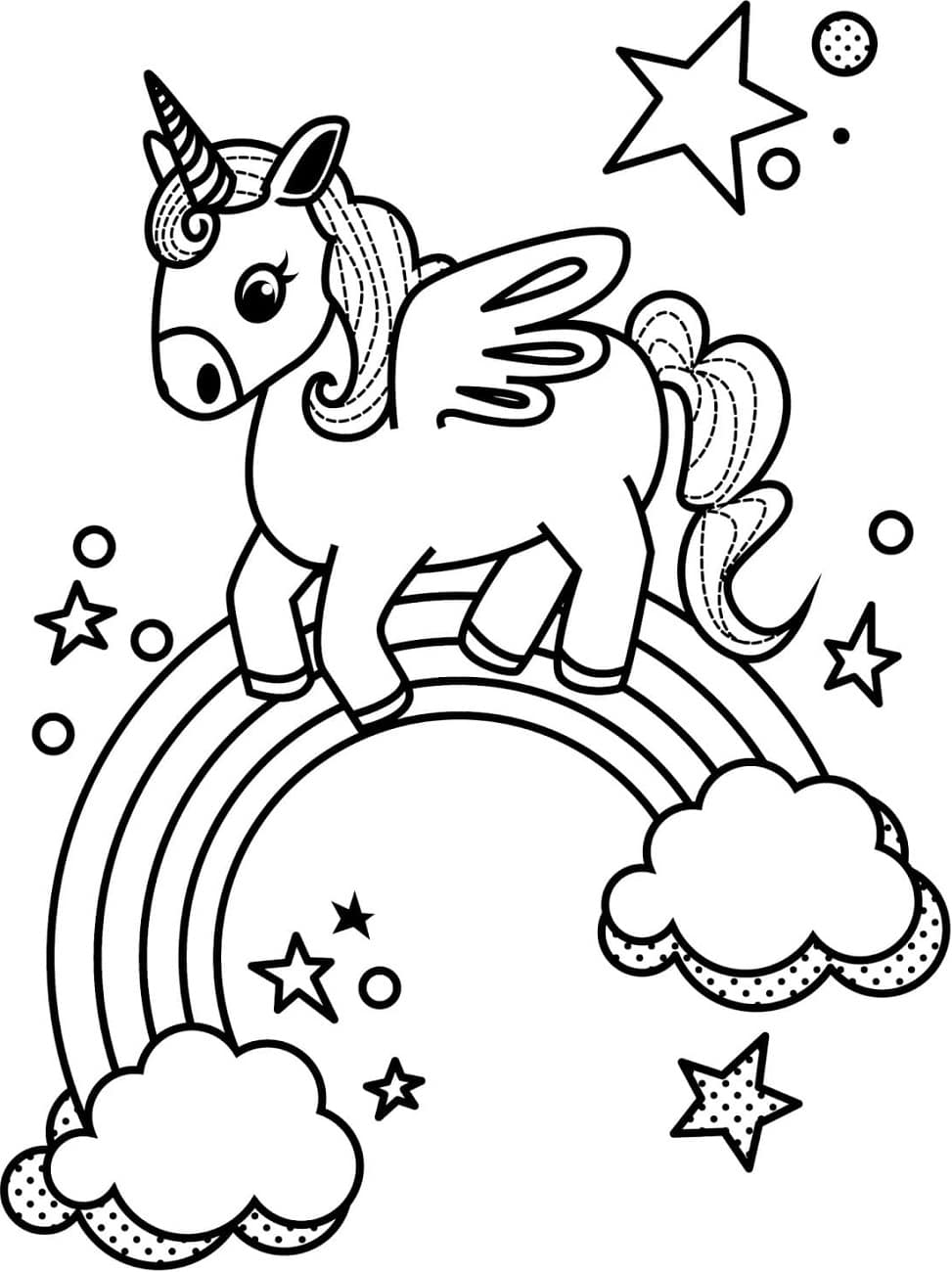 Little Unicorn And Rainbow Coloring Game Little Unicorn And Rainbow