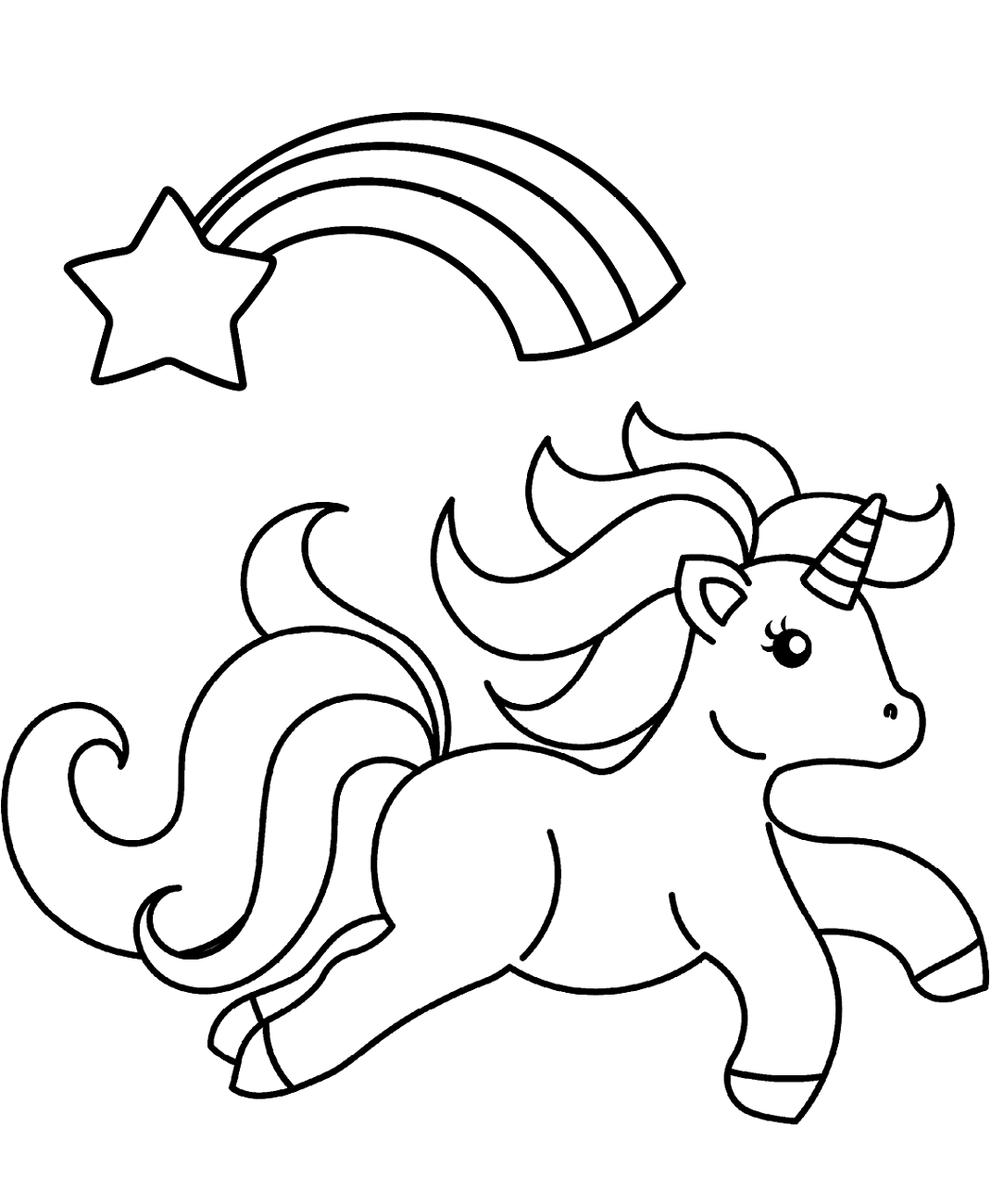 Unicorn With A Shooting Star Coloring Game Unicorn With A Shooting Star