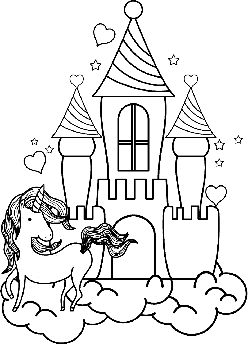 Unicorn And The Castle Coloring Game Unicorn And The Castle