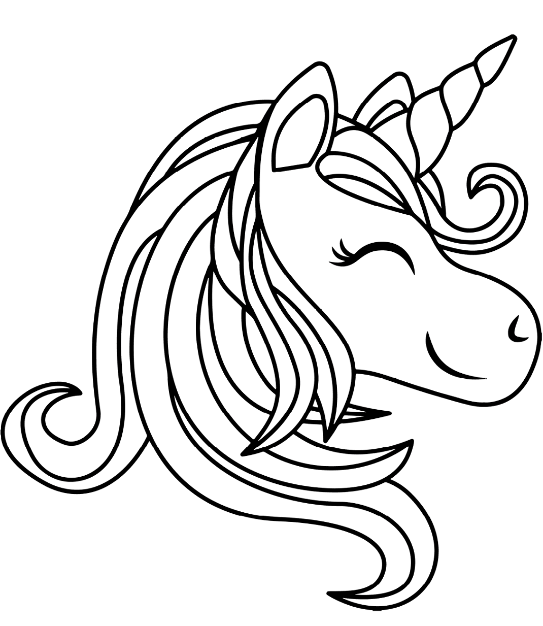Unicorn Head Smiling Coloring Game Unicorn Head Smiling