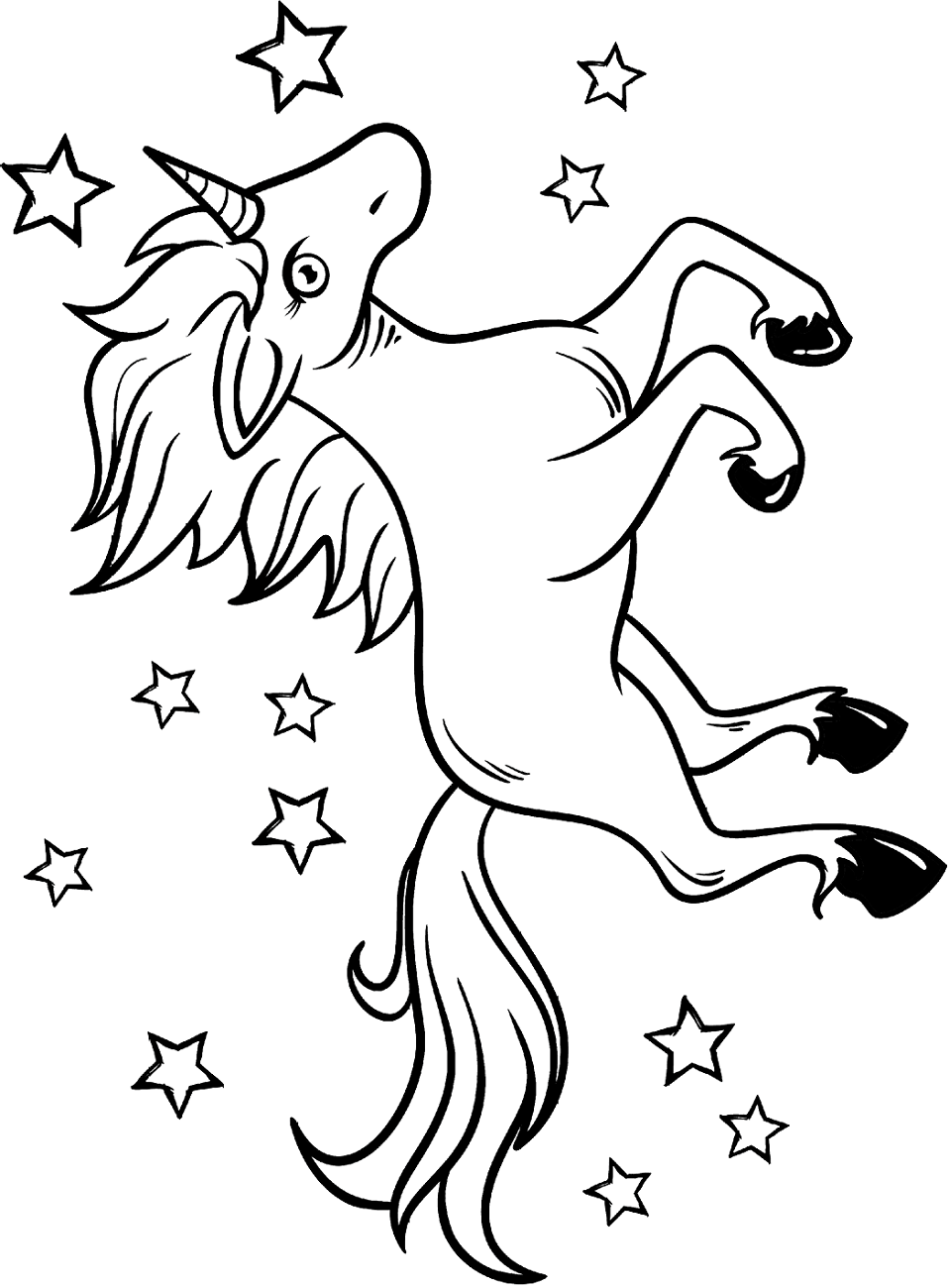 Unicorn And Stars Around Coloring Game Unicorn And Stars Around
