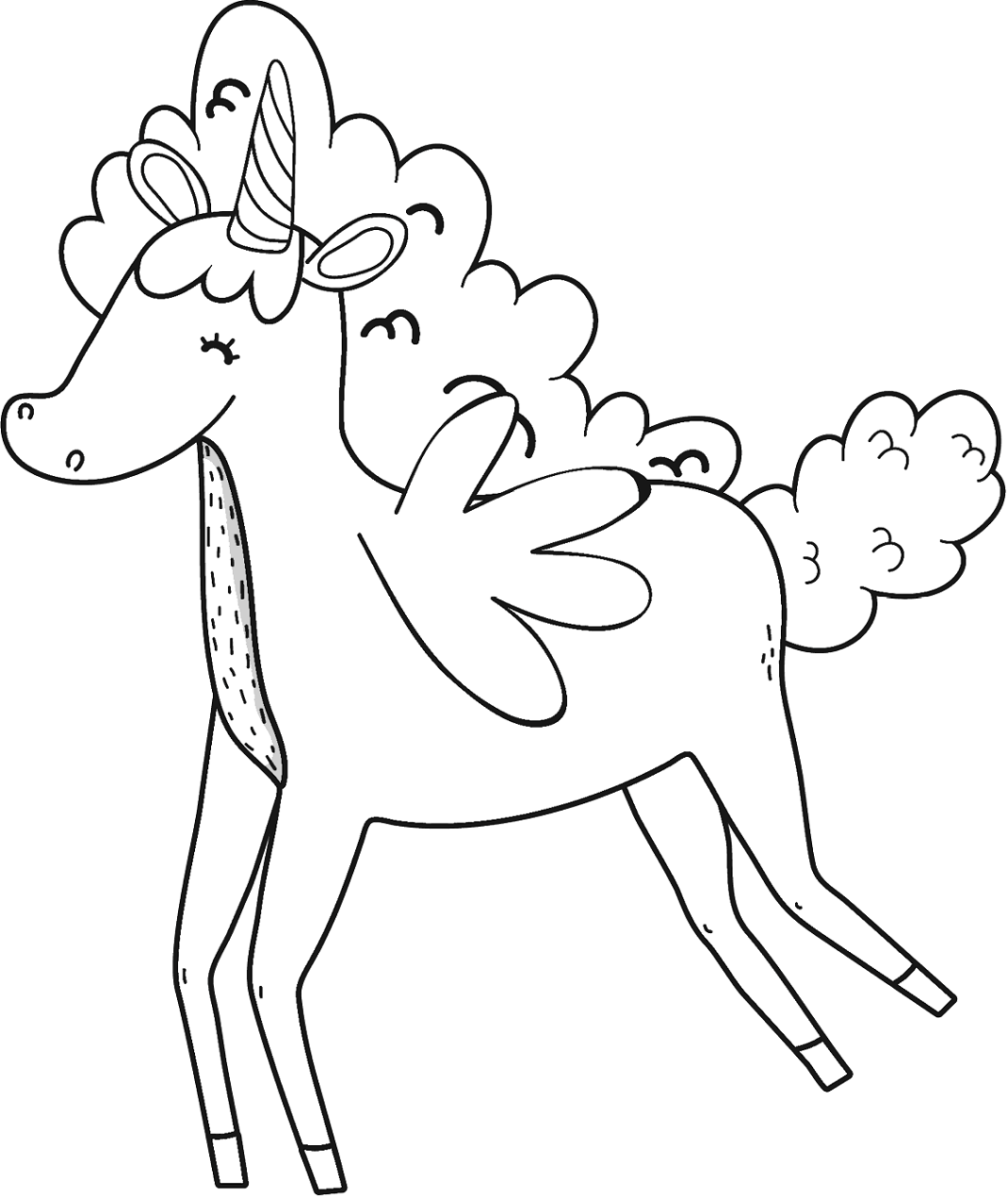 Unicorn Has Cute Wings Coloring Game Unicorn Has Cute Wings