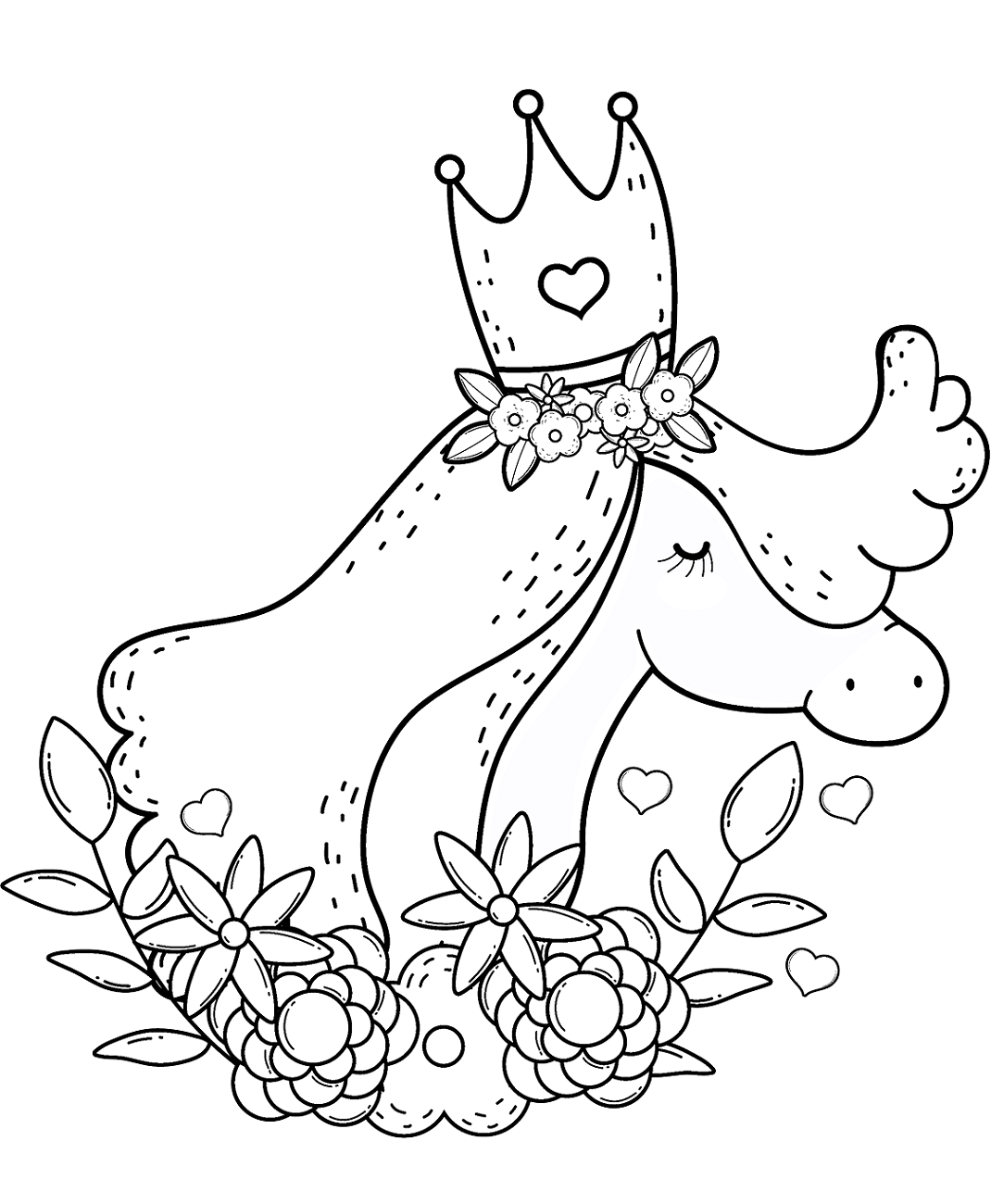 Unicorn Wearing Crown Coloring Game Unicorn Wearing Crown