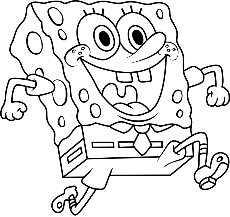 Happy SpongeBob Running Coloring Game Happy SpongeBob Running