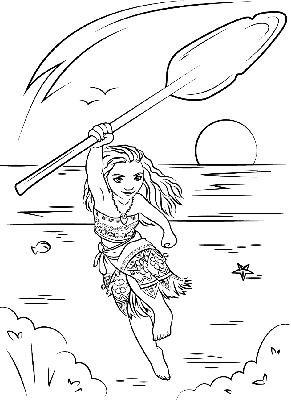 Moana Running Coloring Game Moana Running
