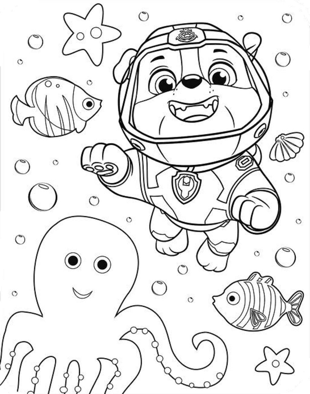 Rubble Is Diving Coloring Game Rubble Is Diving