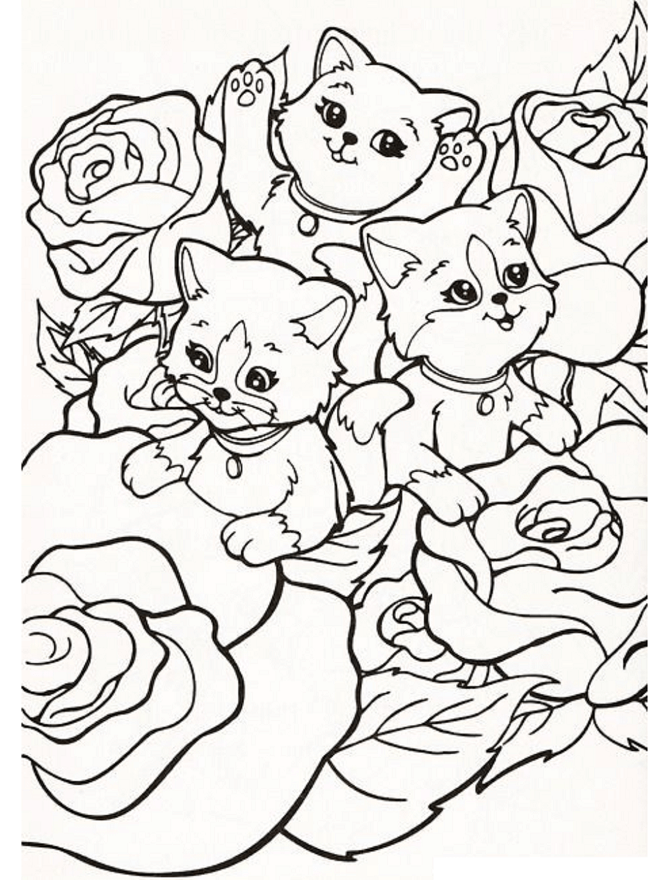 Cats With Roses From Lisa Frank Coloring Game Cats With Roses From Lisa Frank