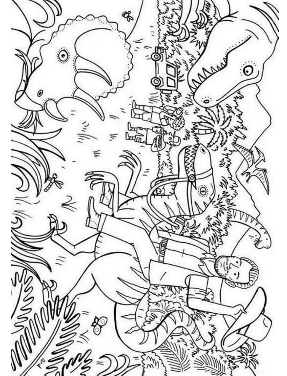 Man On Small Dinosaur Coloring Game Man On Small Dinosaur