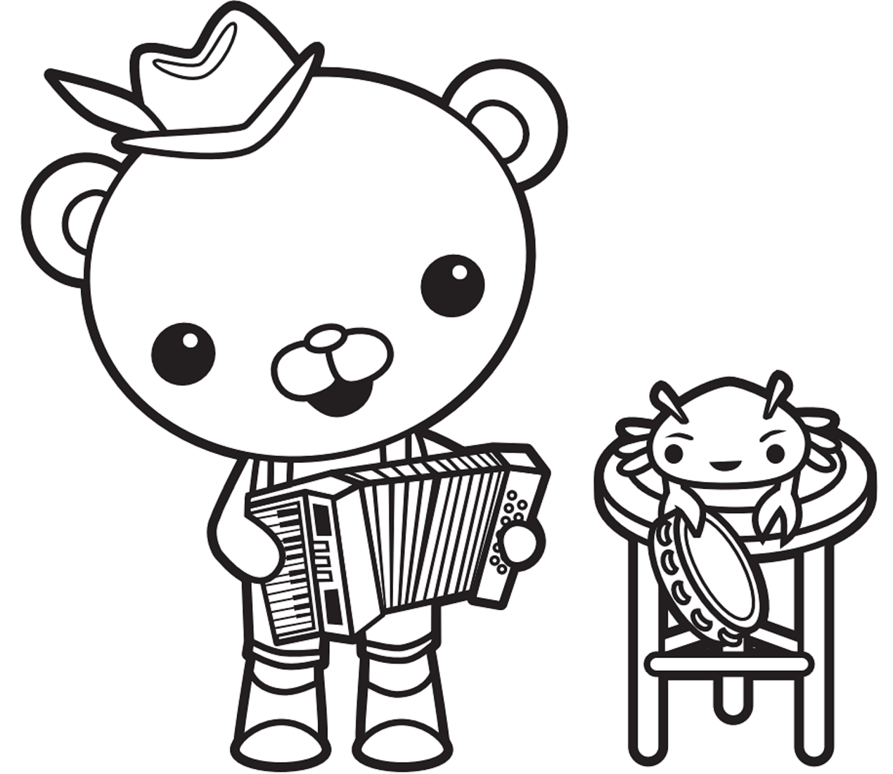 Barnacles Playing Accordion Coloring Game Barnacles Playing Accordion