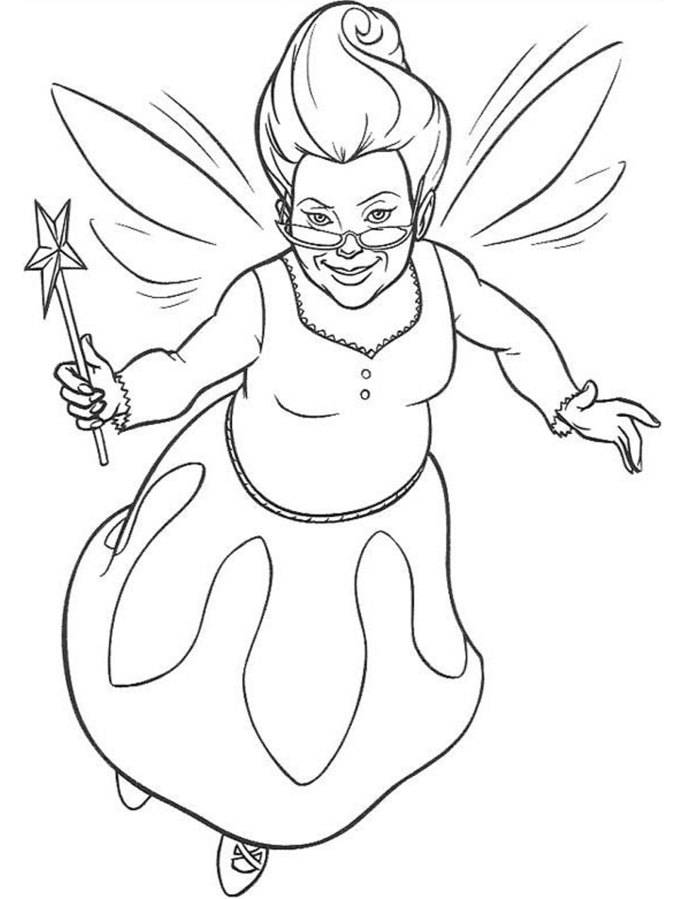 Fairy Godmother Smiling Coloring Game Fairy Godmother Smiling