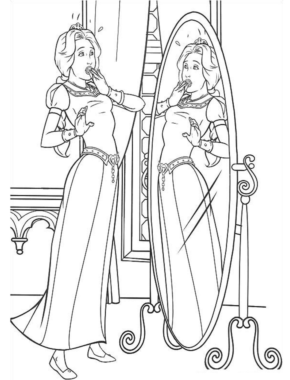 Fiona Looking In The Mirror Coloring Game Fiona Looking In The Mirror