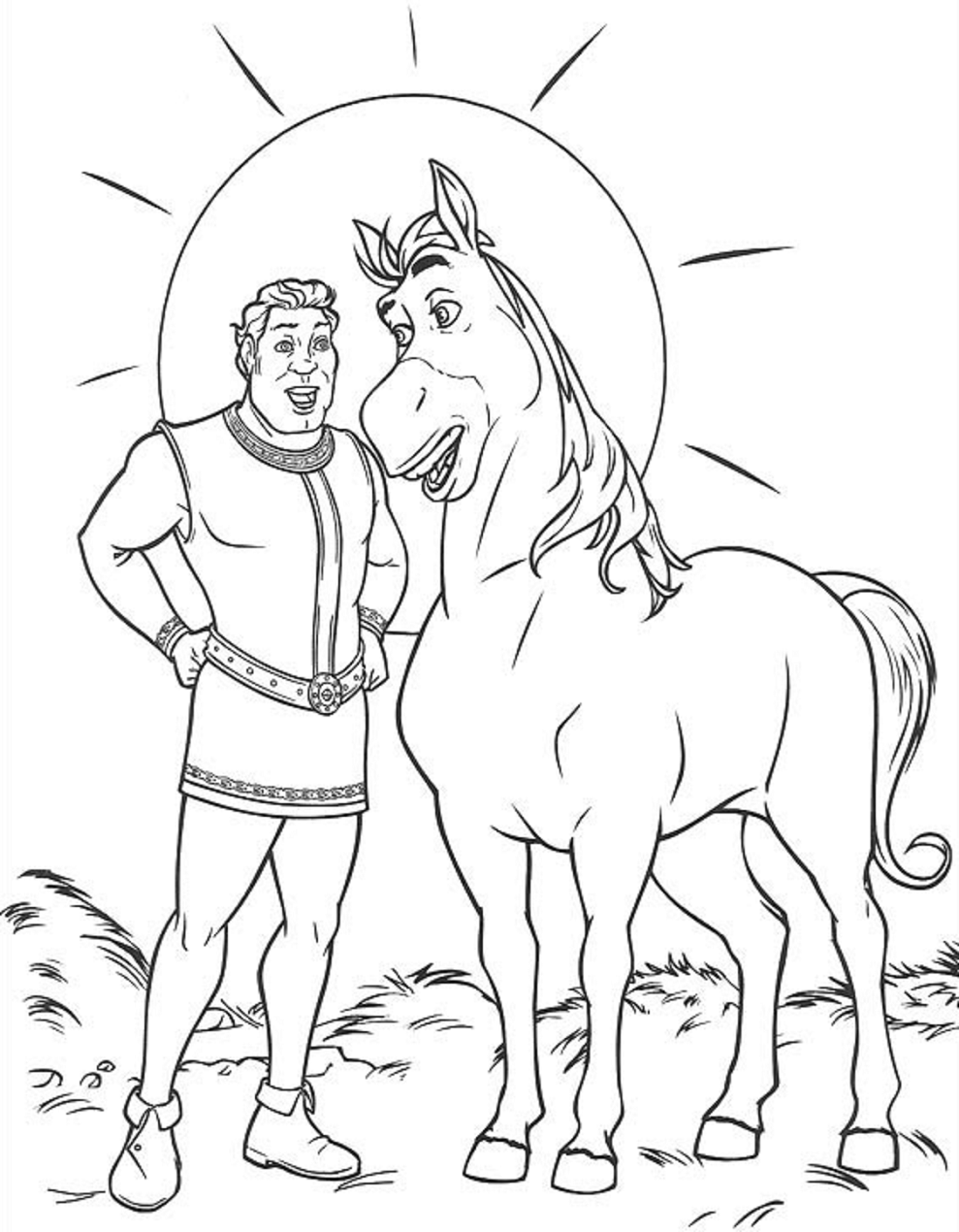 Shrek Talking With Donkey Coloring Game Shrek Talking With Donkey