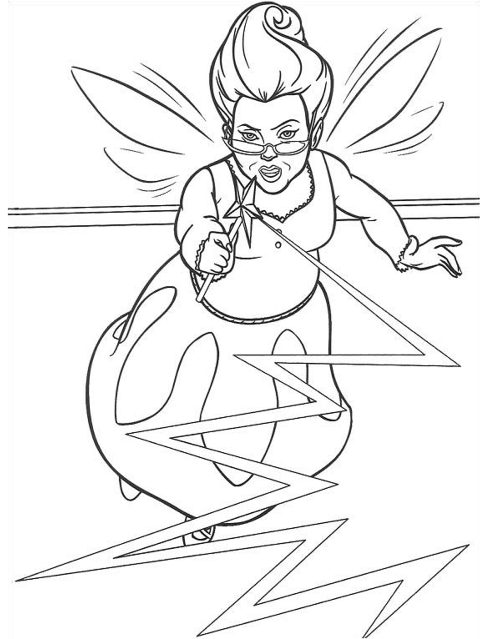 Fairy Godmother With Magic Stick-a4 Coloring Game Fairy Godmother With Magic Stick-a4