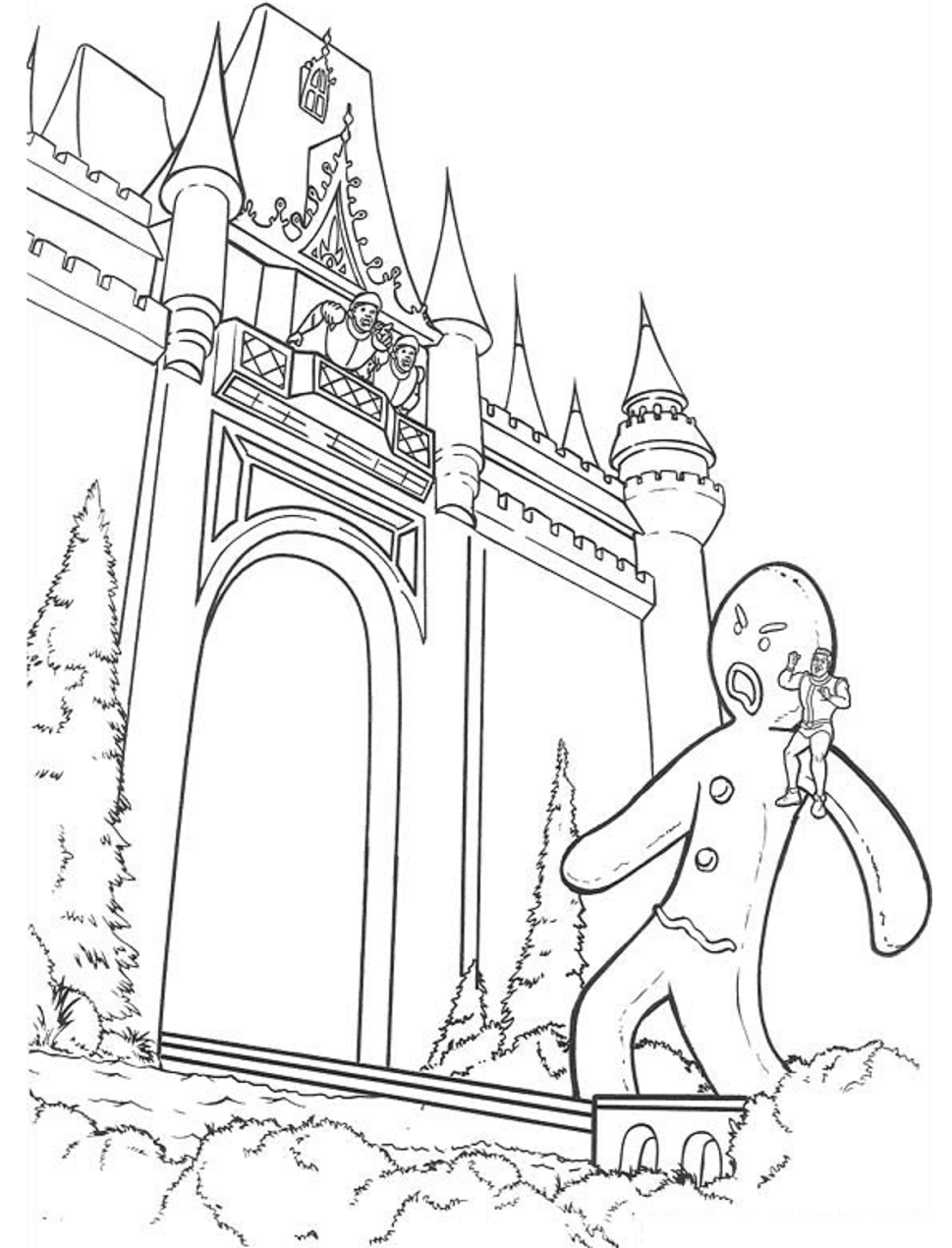 Gingerbread Man With Shrek Coloring Game Gingerbread Man With Shrek