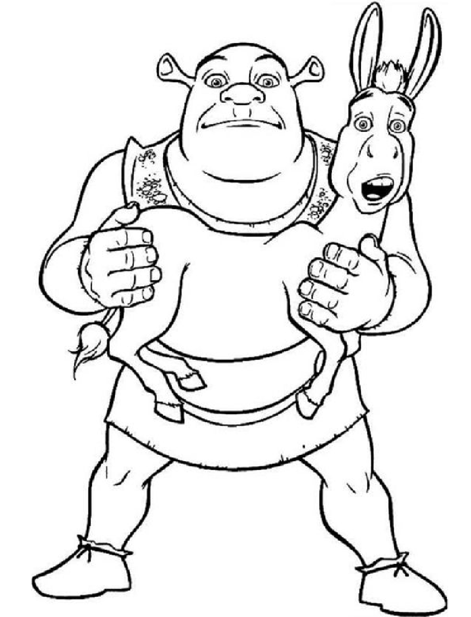 Shrek Holding Donkey Coloring Game Shrek Holding Donkey