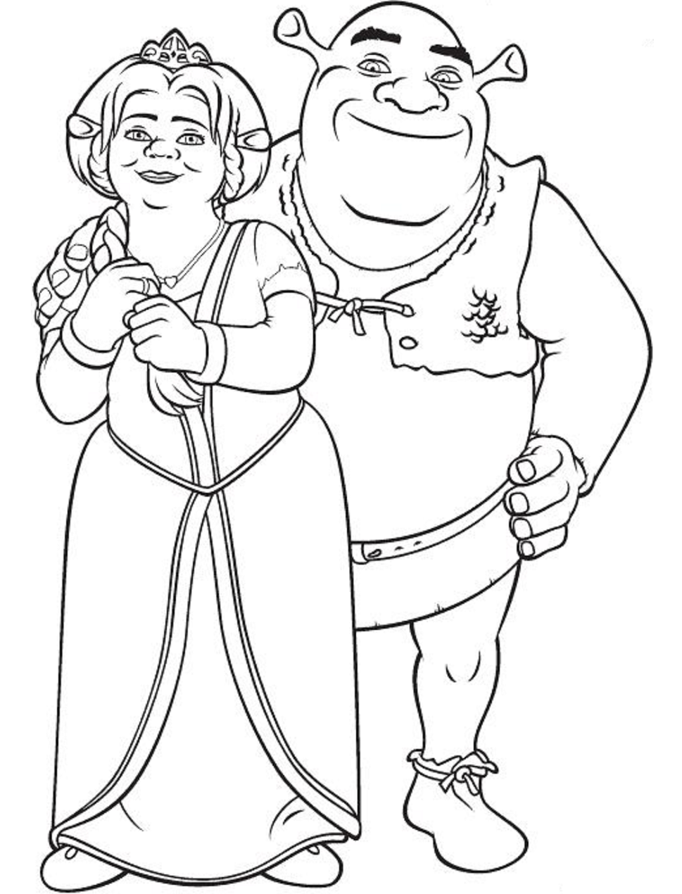 Fiona And Shrek Are Happy Coloring Game Fiona And Shrek Are Happy
