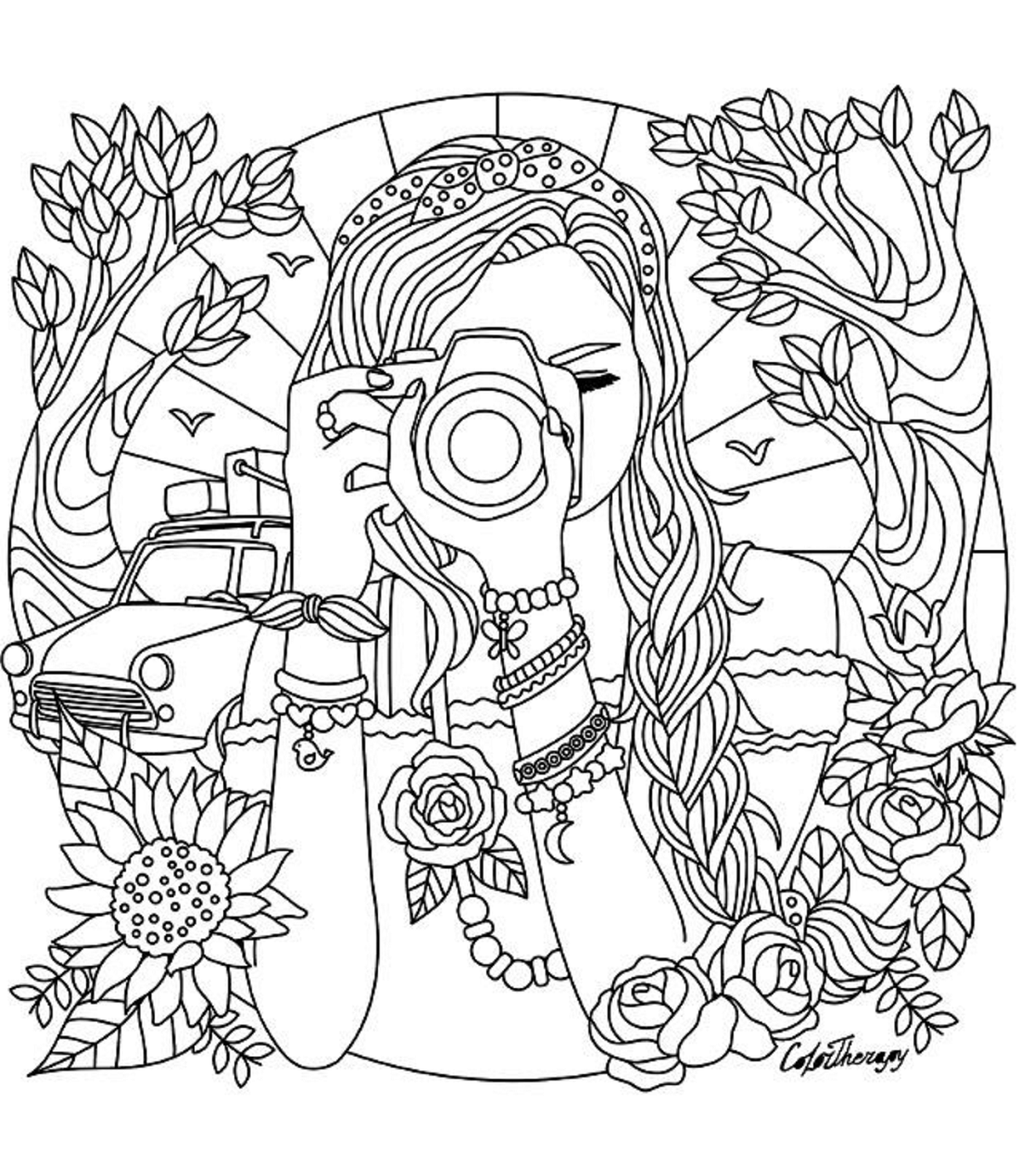 Girl Is Taking Photos Coloring Game Girl Is Taking Photos