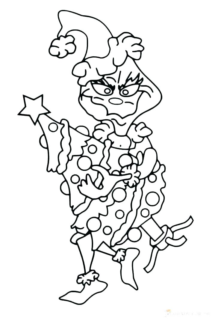 Grinch Is Holding Christmas Tree