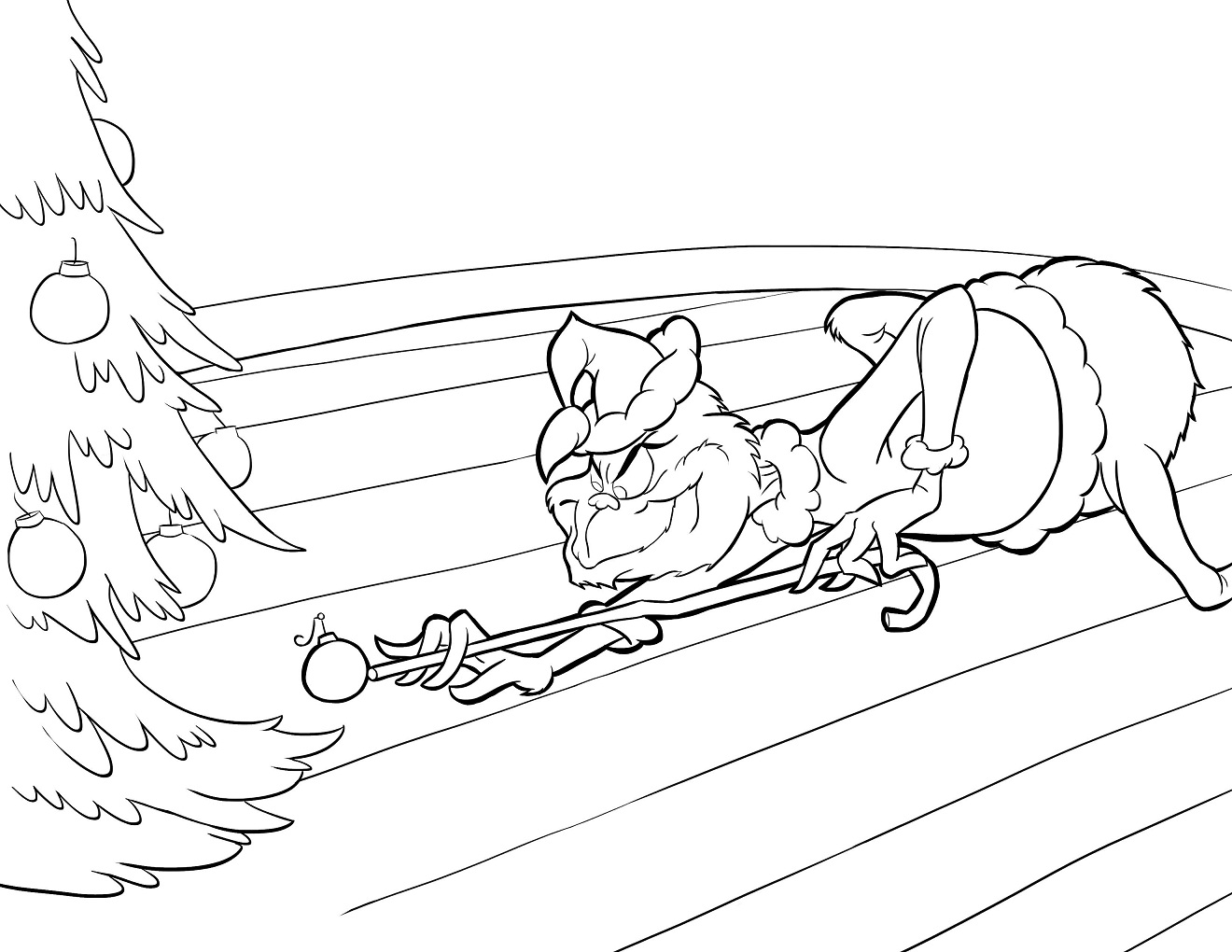 Grinch Playing With Decorations