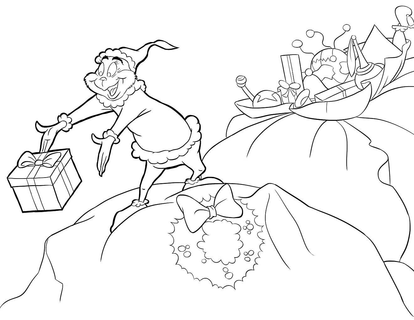Grinch Throwing Gift