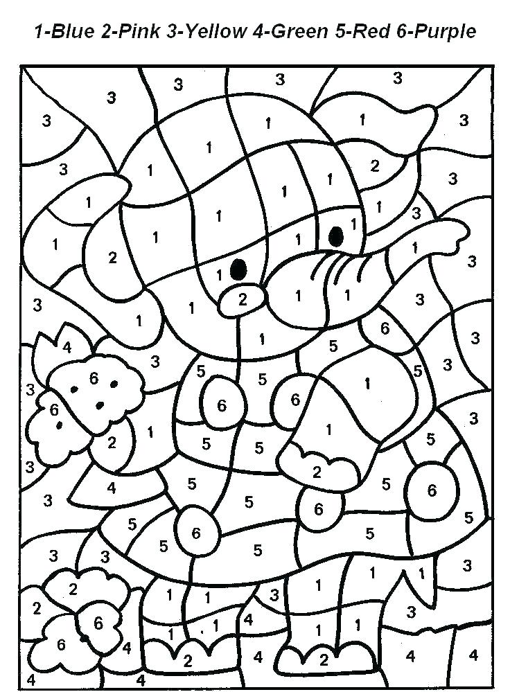 Elephant For Coloring By Numbers