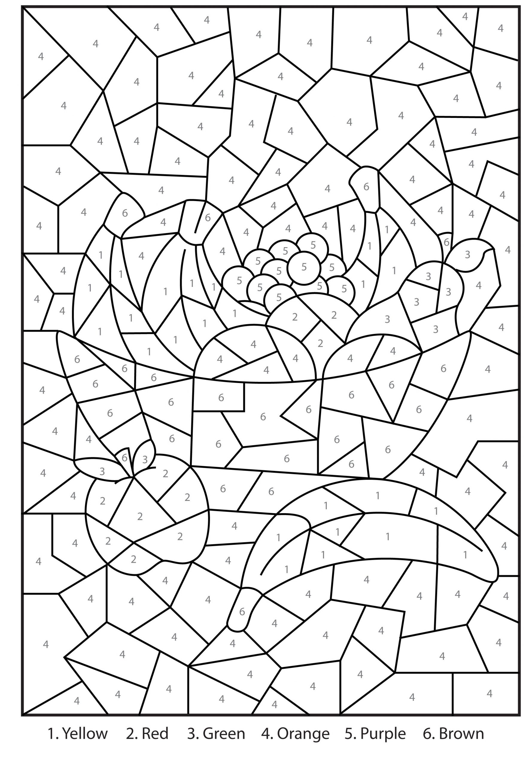 Fruits Basket For Coloring By Numbers
