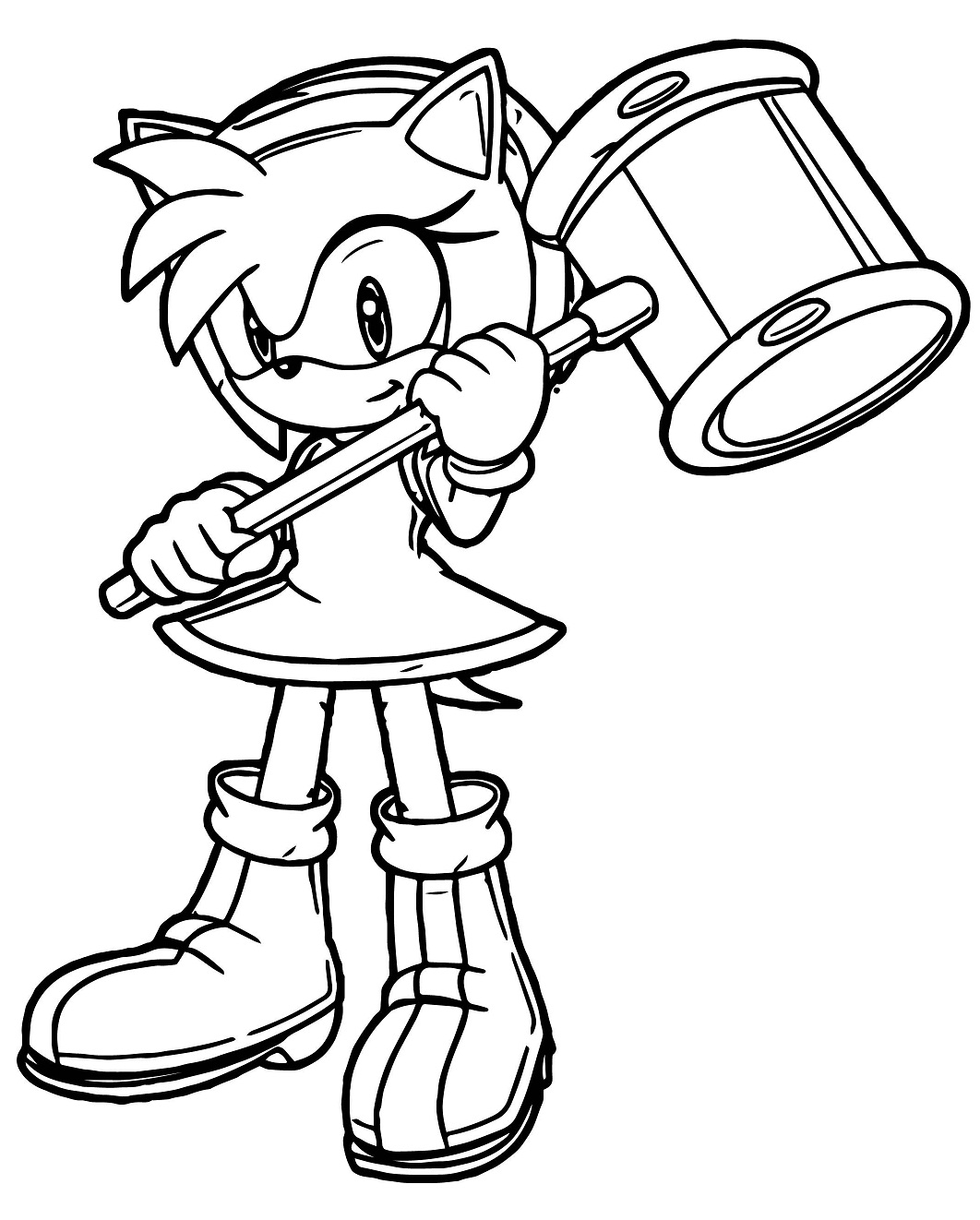 Amy Rose With Hammer Coloring Game Amy Rose With Hammer