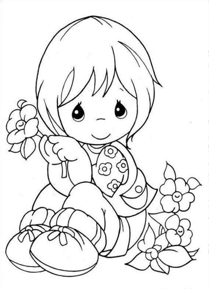 Cute Girl With Flowers