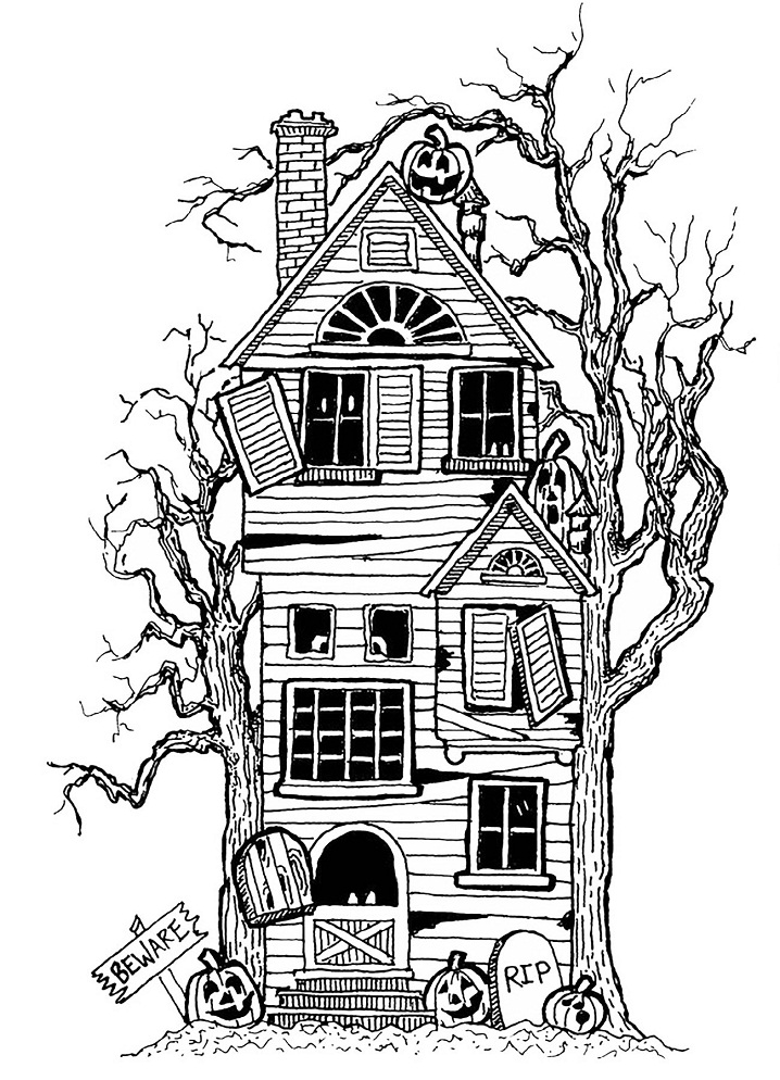 Creepy Haunted House Coloring Game Creepy Haunted House