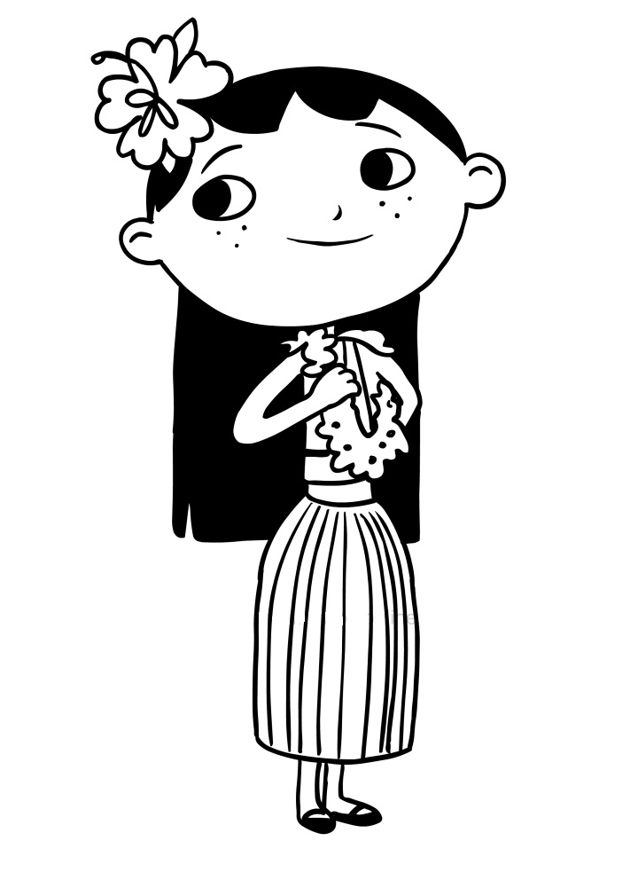 Olive Dressed as a Hawaiian