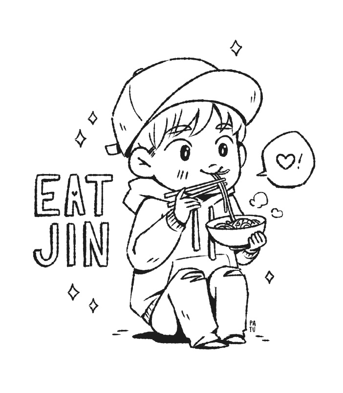 Chibi Jin Eating Noodle Coloring Game Chibi Jin Eating Noodle