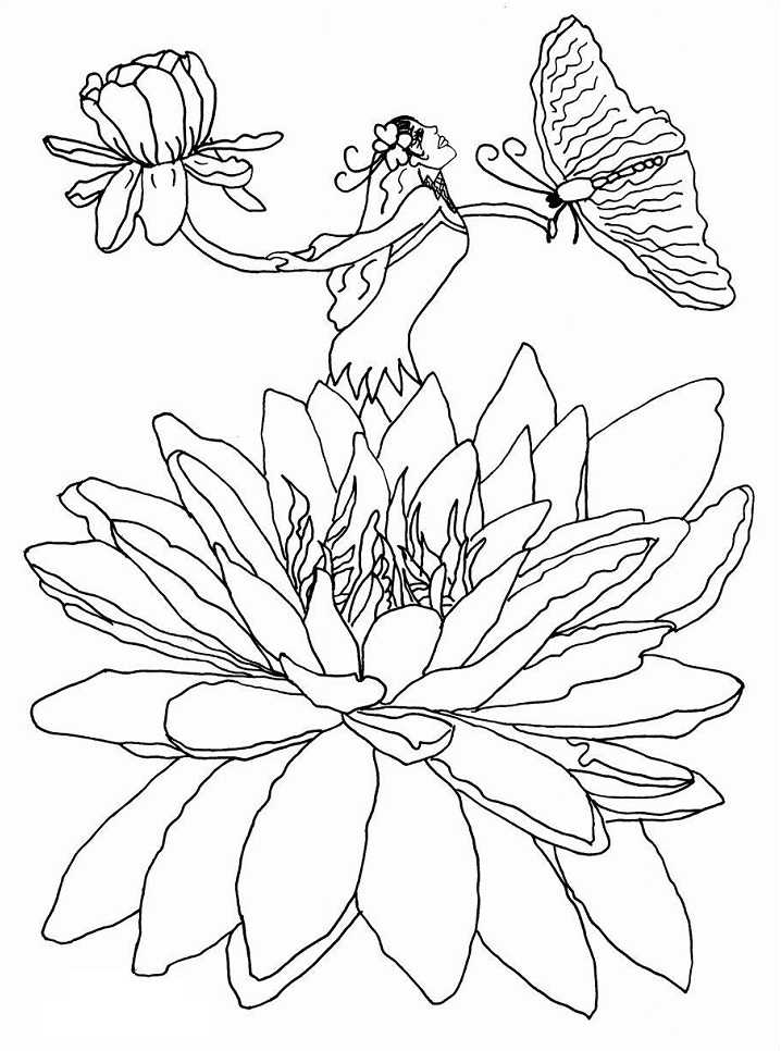 Fairy in Flower Coloring Game Fairy in Flower