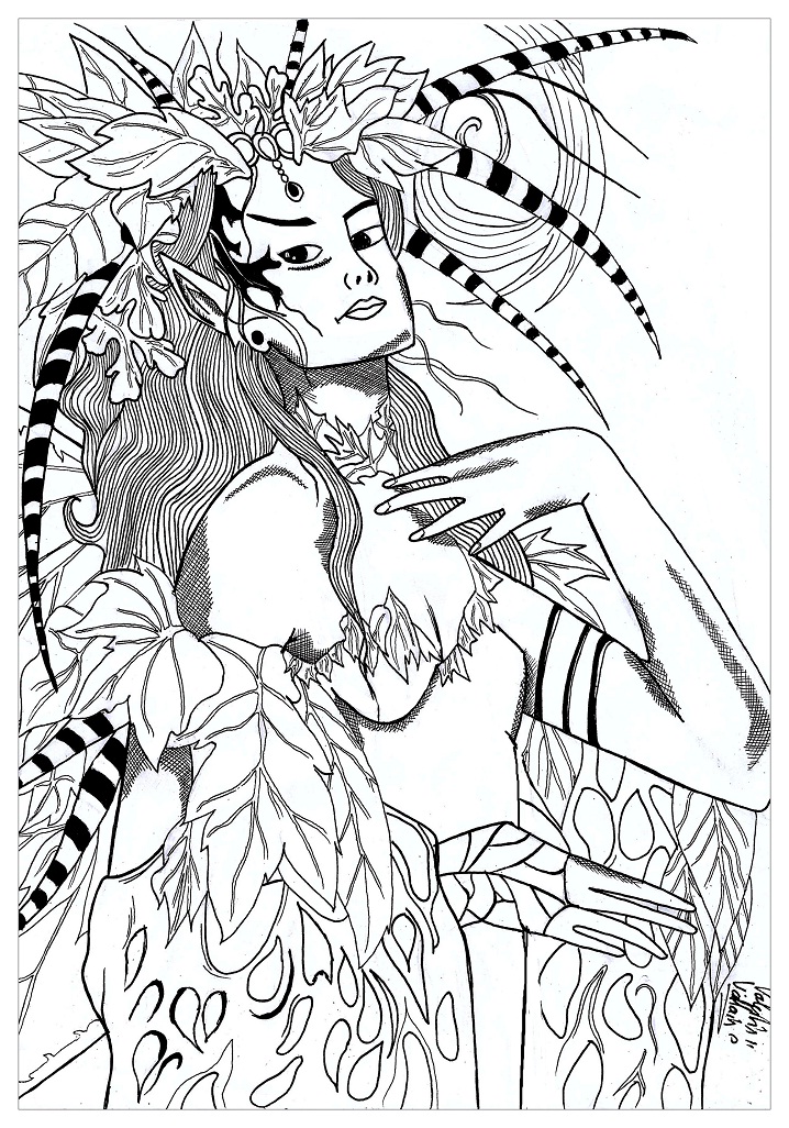 Mother Nature Wearing Headdress Coloring Game Mother Nature Wearing Headdress