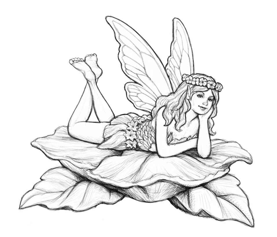 Elongated Fairy on Leaves Coloring Game Elongated Fairy on Leaves
