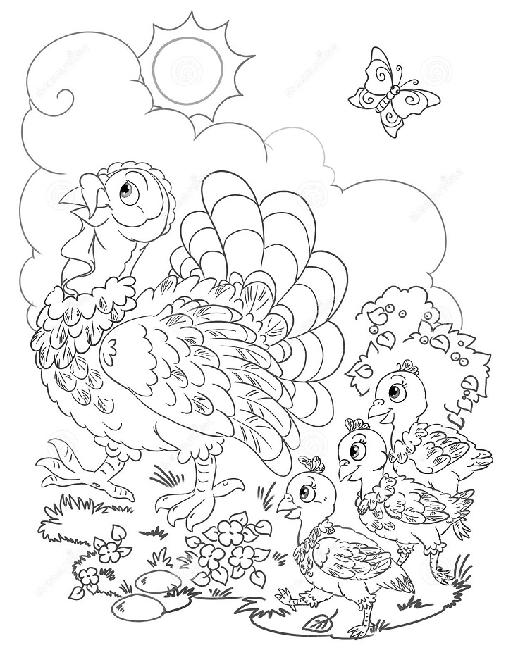Turkey Family Coloring Game Turkey Family