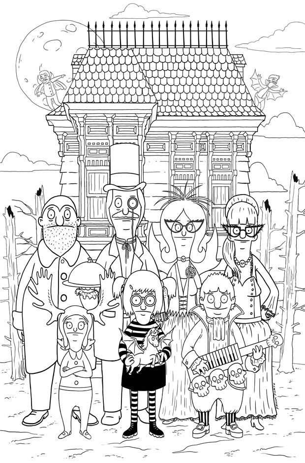 Bob's Family with Costumes Coloring Game Bob's Family with Costumes