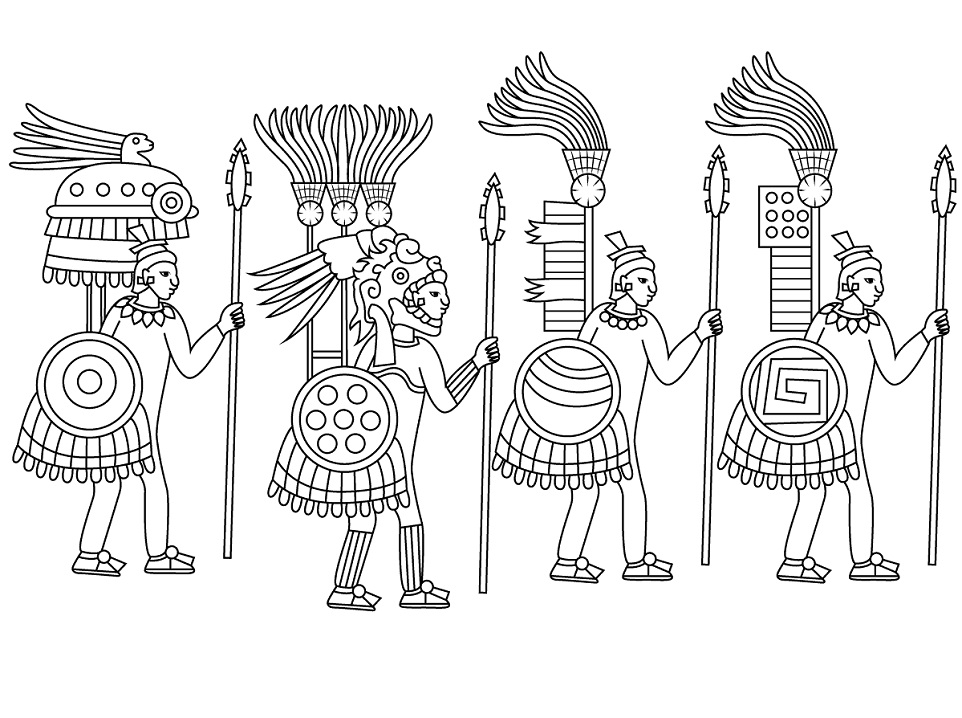 Aztec Warriors Coloring Game Aztec Warriors