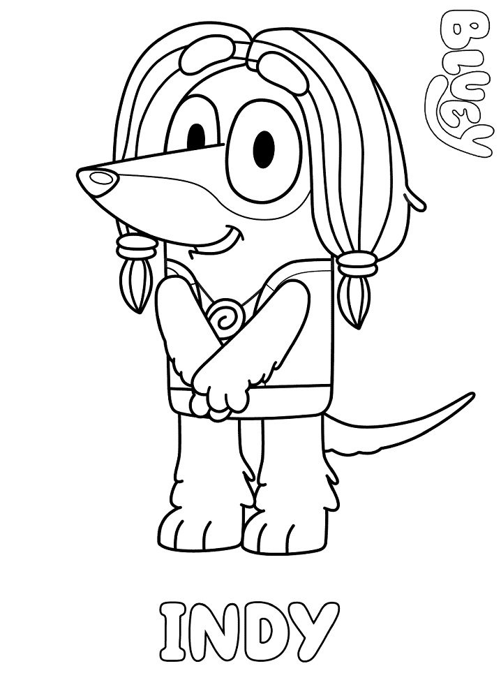 Indy from Bluey Coloring Game Indy from Bluey