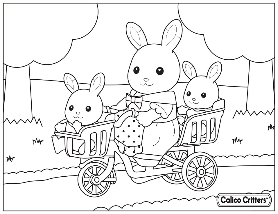 Calico Critters with Babies Bike