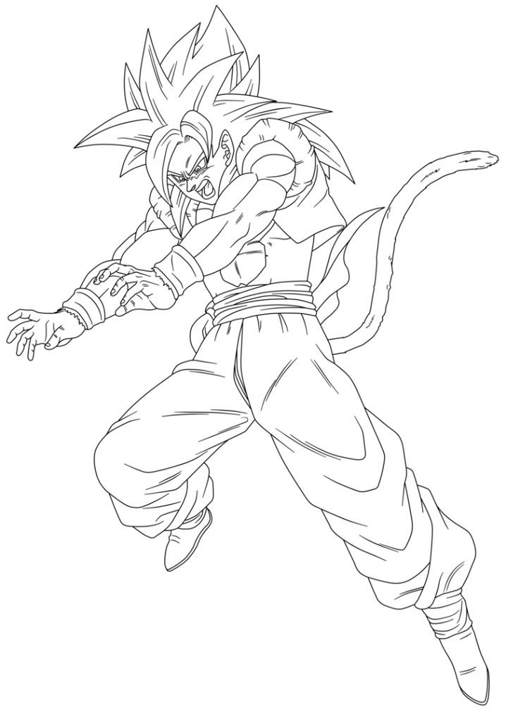 SSJ4 Gogeta Attack Coloring Game SSJ4 Gogeta Attack