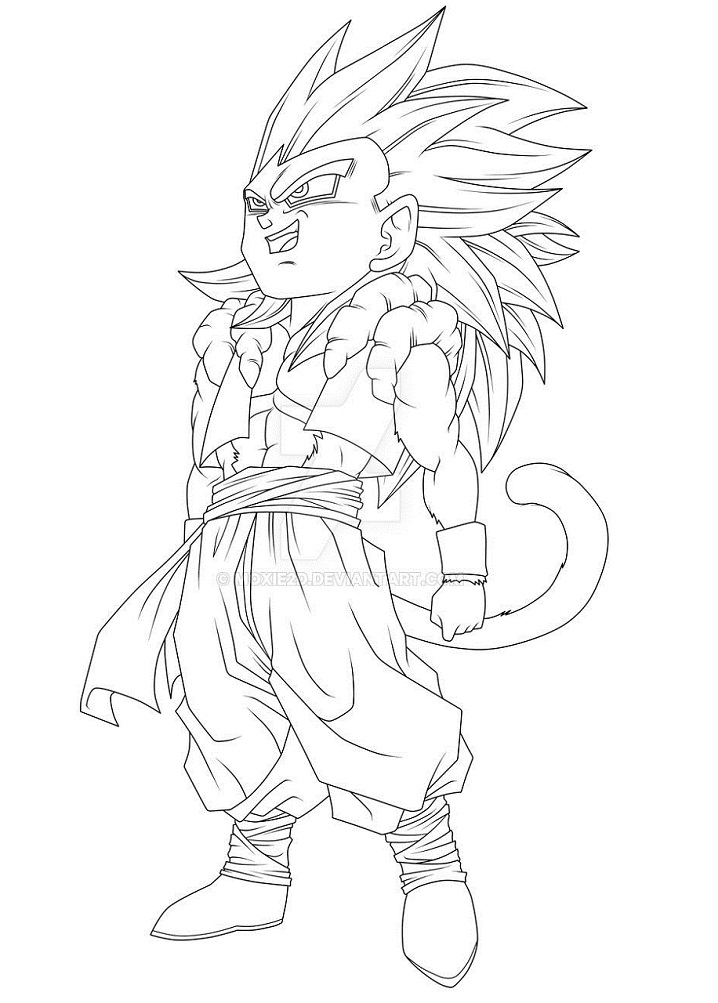 Chibi SSJ4 Gogeta Smiling Coloring Game Chibi SSJ4 Gogeta Smiling