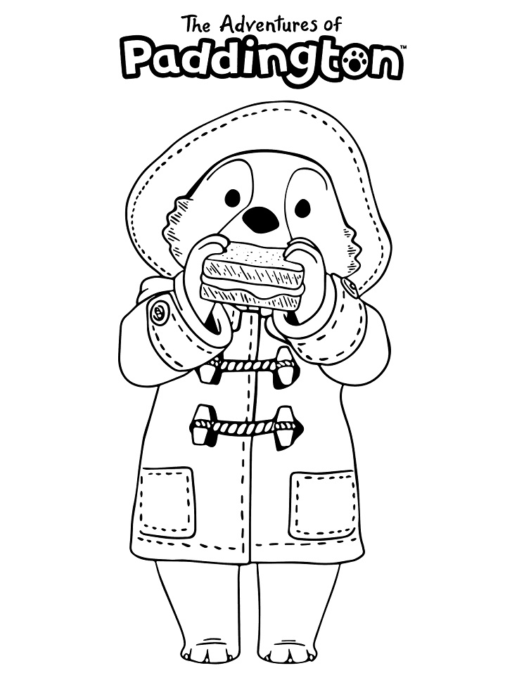 Paddington Bear Eating Sandwich