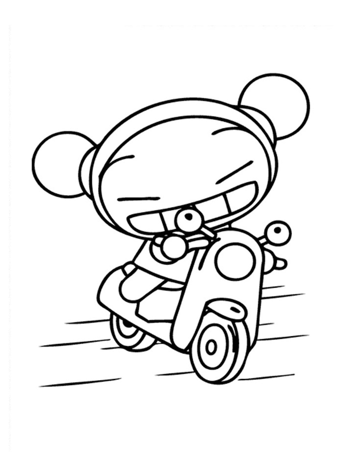 Pucca Driving Motobike