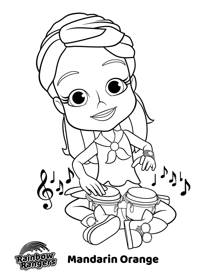 Mandarin Orange Playing Drum