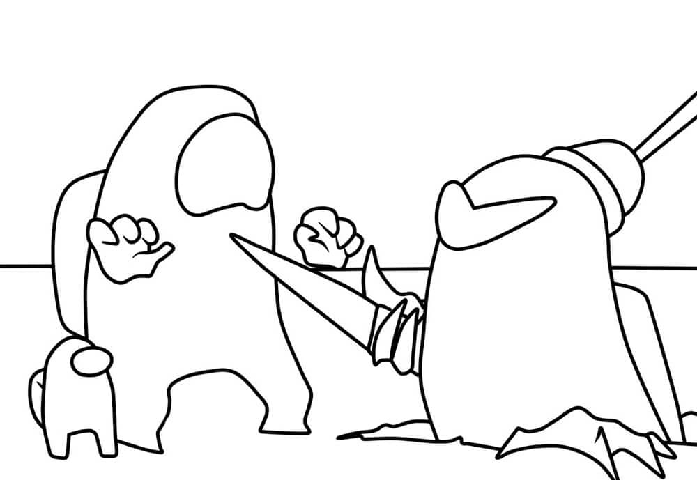 Alien and Astronaut Among Us Coloring Game Alien and Astronaut Among Us